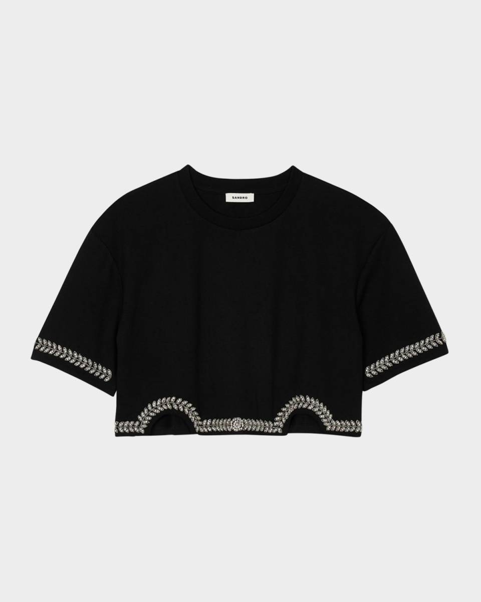Larry Embellished Cropped T-Shirt